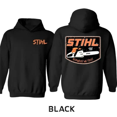Sudadera con Capucha Stihl Skull Insawdust We Trust, Clásico Operador de Motosierra Gráfico Pullove Foto 1 de 4