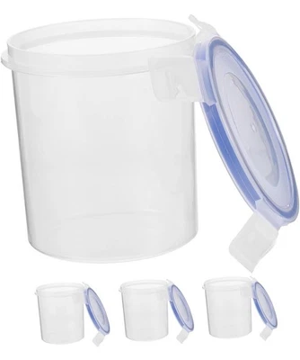 NUEVO Juego de 4 almacenamiento de alimentos redondos clásicos Snap & Lock, avena para pasar la noche, bocadillos, Foto 1 de 4