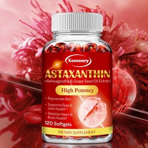 Cápsulas de astaxantina 24 mg - Potente antioxidante - con extracto de raíz de ashwagandha - Imagen 1 de 11