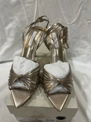 Tony Bianco Maxos Amber Nappa Metallic Heel Strappy Leather Pointed Toe Size 8 - Image 1 of 4