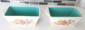 Pioneer Woman Set of 2 Ceramic Mini Loaf Bread Pans - Picture 1 of 8