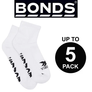 Bonds X-Temp Quarter Crew Above Ankle Mens Cotton Sports Socks White Bulk SXX72N - Picture 1 of 8
