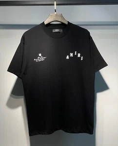 AMIRI Short Sleeve Retro Cotton T-Shirt Black Size XL - Picture 1 of 2