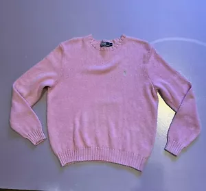 Lauren Ralph Lauren Sweater Womens Size XL Pink /GreenKnit Crew Neck Heavyweight - Picture 1 of 22