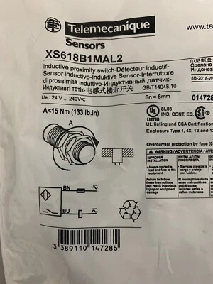 1ps Telemecanique Inductive proximity sensors XS XS618B1MAL2 18mm - Image 1 of 3