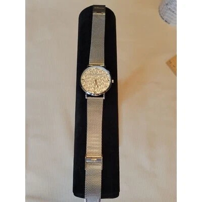 BCBGGeneration Wristwatch Women's Silver Stainless Steel Mesh Band Floral Face - Image 1 of 4