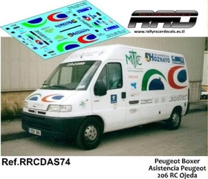 DECAL/CALCA 1/43: Peugeot Boxer Asistencia Peugeot 206 RC Ojeda - Imagen 1 de 2