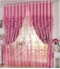 Double Layers Pink Curtains With Pink Floral Patterns
