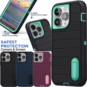 For Apple iPhone 15 Pro Max/15 Plus/15 Pro/15 Shockproof Case Stand Holder Cover - Picture 1 of 36