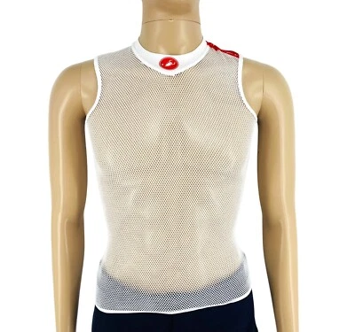 Castelli Men White Sleeveless Hollow Core Mesh Base Layer Size S/M - Image 1 of 4