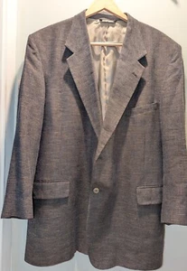 Vtg Warren Sewell Mens Blazer 50L Brown Houndstooth Tweed Sport Coat Jacket EUC - Bild 1 von 4