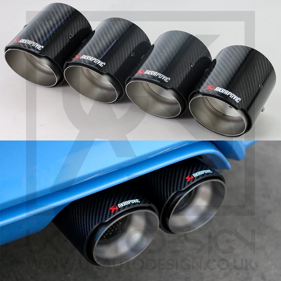 4 x BMW M2/M3/M4/M5 Akrapovic Carbon Fibre Exhaust Tips (F87/F80/F82/F83/F10)
