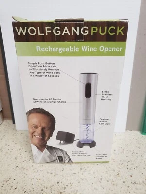 Abridor de vinho elétrico parafuso de cortiça recarregável Wolf Gang Puck - Imagem 1 de 2