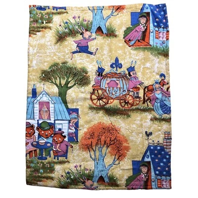 Manta cambiadora vintage hecha a mano para bebé 19 x 24 cuentos de hadas lado pintado Foto 1 de 4