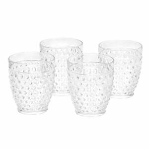 Tritan Hobnail Texture - 13-Ounce, Set of 4 Double Old Fashioned Glasses