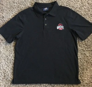 OHIO STATE BUCKEYES NCAA SEWN POLO / GOLF SHIRT BY J. AMERICA MEN'S MEDIUM - Picture 1 of 9