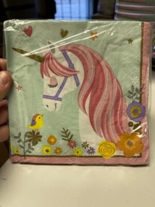 MAGICAL UNICORN LUNCH NAPKINS (16) ~ Birthday Party Supplies Serviettes Dinner - Picture 1 of 2