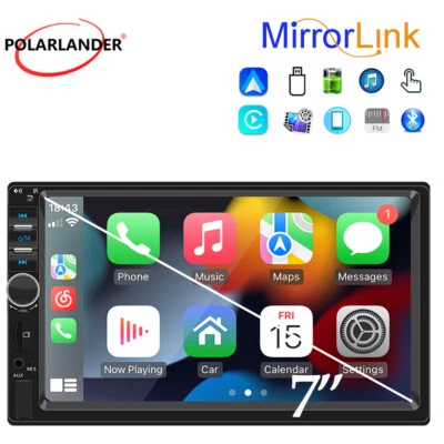 Radio Coche Doble 2 Din 7" Pantalla Táctil Apple CarPlay Android Auto USB/AUX/TF/FM Foto 1 de 4
