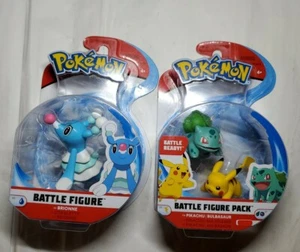 New 2018 Pokemon Battle Ready Battle Figure Pack Pikachu vs Bulbasaur + Brionne - Bild 1 von 7