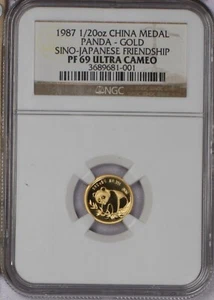 1987 Gold Panda 1/20 oz. Sino-Japanese Friendship NGC PF69 UC. Free shipping. - Picture 1 of 4