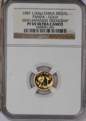 1987 Gold Panda 1/20 oz. Sino-Japanese Friendship NGC PF69 UC. Free shipping. - Image 1 of 4