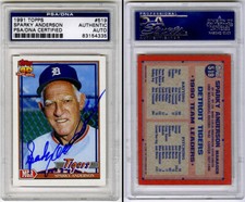 Sparky Anderson Manager SIGNED 1991 Topps Detroit Tigers PSA/DNA AUTOGRAPHED