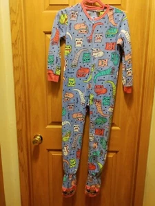 Girls Circo Full pajama Sleeper Sz Medium Cat Theme - Picture 1 of 6