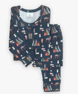 Velvet Fawn Size 4T Modal Long Sleeve Pajama Set Silent Night Nativity Christmas - Picture 1 of 8