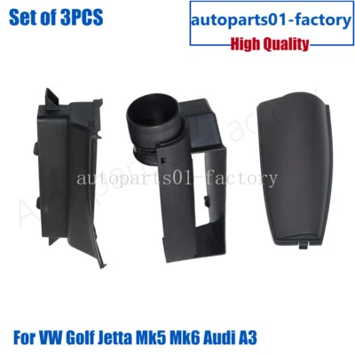 3PCS Air Intake Guide Inlet Duct Kit Fit For VW Golf Jetta Mk5 Mk6 Audi A3 - Image 1 of 4