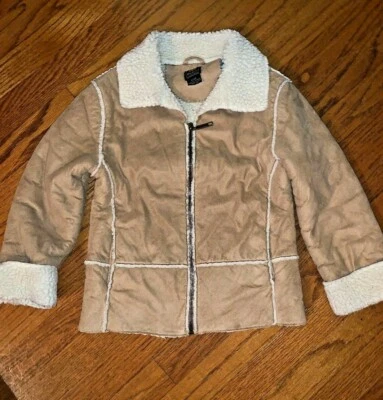 ROUTE 66 Faux Fleece Sheepskin Lining & Faux Leather Bomber Jacket 6 6X ❤️tw4j2 - Image 1 of 4