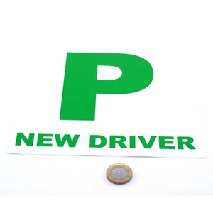 New Driver P Plate Stickers 2x Safety Car Learner Just Passed Vinyl Legal Signs - Picture 1 of 1