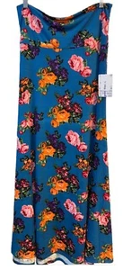 Neu mit Etikett Lularoe Large blau SCHÖNES geblümtes Slinky Maxirockkleid/trägerloses Kleid - Bild 1 von 8