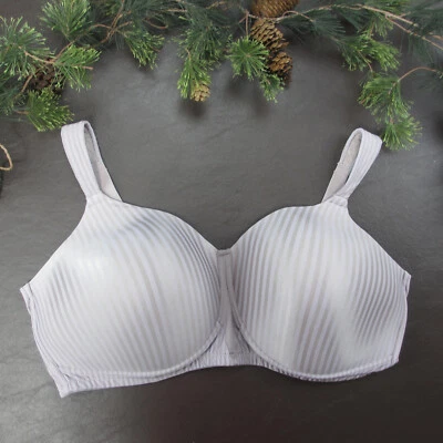 Sujetador Playtex 42D Púrpura Rayas Acolchado Inalámbrico Cierre Ajustable Trasero Foto 1 de 4