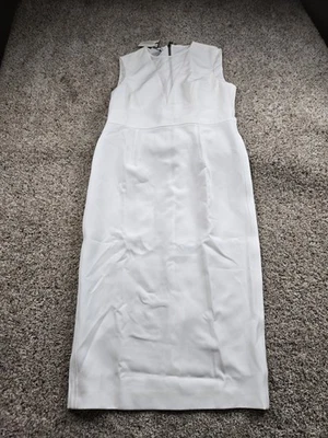 Vestido midi Ted Baker Elissii panel transparente para mujer 4 blanco funda sin mangas nuevo con etiquetas Foto 1 de 4