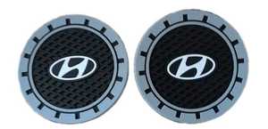 🆕 Car Cup Holder Coasters with the Hyundai Logo Black And White Silicone - Bild 1 von 1