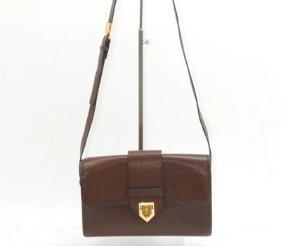 Yves Saint Laurent Vintage Leather Shoulder Cross Body Bag Brown Authentic #1024 - Image 1 of 4