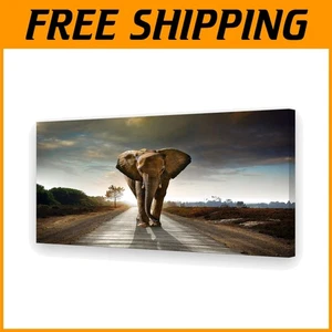 Modern Elephant Canvas Prints, 60x120cm - Stylish Home Decor for Living & Office - Picture 1 of 9