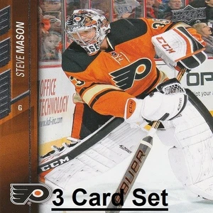 Steve Mason Philadelphia Flyers NHL Hockey Card Collection - 3 Card Set - Foto 1 di 4