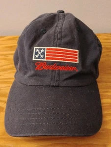 Budweiser USA Flag Hat Vintage Strapback Cap Navy All Pro Anheuser Logo - Picture 1 of 6