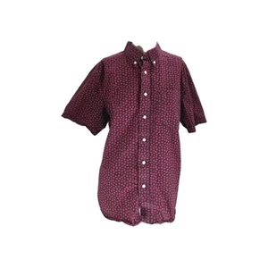 Jack Spade Men's Shirt Extra Large Red Cotton Floral Short Sleeve Button - Picture 1 of 7
