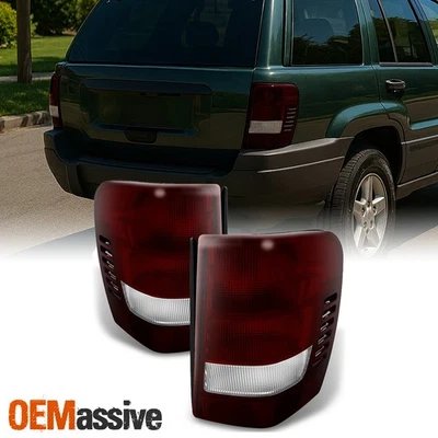 Luzes traseiras vermelhas escuras Fit 99-04 Jeep Grand Cherokee substituição L + R - Imagem 1 de 4
