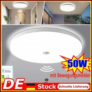 Lámpara de techo LED 50W con sensor de movimiento LED lámpara de techo lámpara de pasillo blanca - Imagen 1 de 15