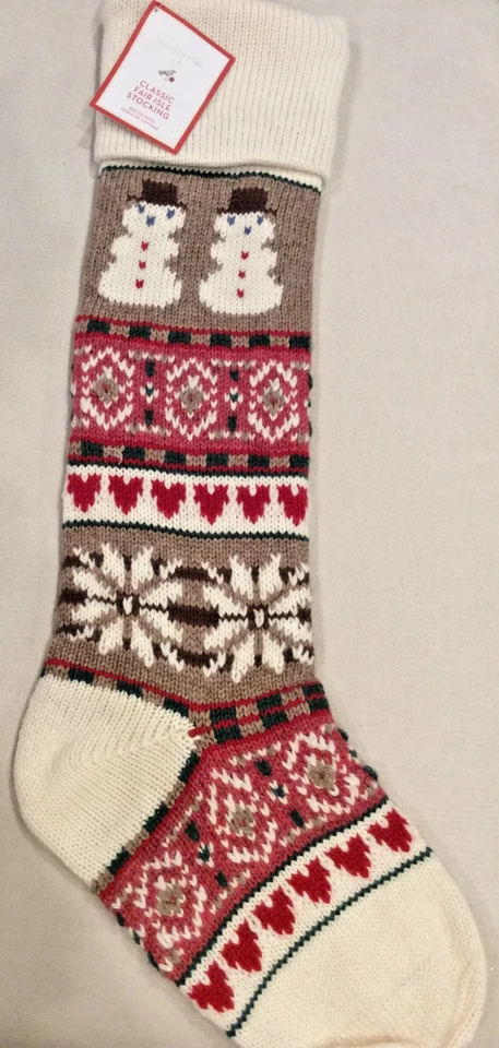 Pottery Barn Kids Classic Fair Isle Snowman Stocking NWT  No Mono Christmas Foto 1 de 1