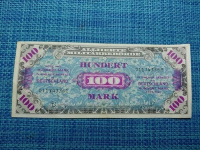 🇩🇪 Allied Occupied Germany 100 mark 1944 AMERICA P-197a VF Banknotes 112125-19 - Image 1 of 4