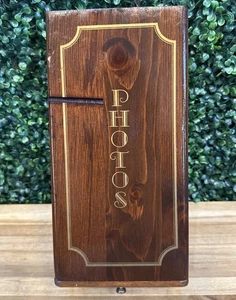 Vintage Wooden Photo Box 12.25” By 6” By 4.5” Collectible Picture Storage Box - Picture 1 of 7