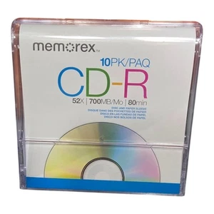 Memorex CD-R 10-Pack Music 40x 700MB 80min Blank Discs New Free Shipping - Picture 1 of 2
