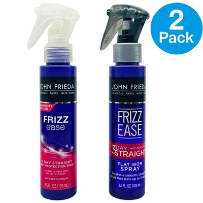 Aerosoles rectos John Frieda Frizz Ease 3 días 3,5 oz - Paquete de 2 - Nuevos Foto 1 de 4