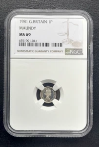 1981 Great Britain MAUNDY 1p One Penny. Elizabeth II: NGC MS69 - Picture 1 of 4