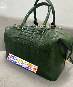 Luxury Crocodile Leather Travel Bag-Weekender Overnight Duffel - Luggage  Sports