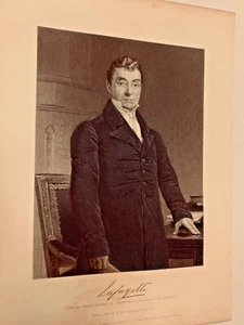 PRINT OF LAFAYETTE    BY PUBL. JOHNSON AND WILSON CO. N. Y  - Picture 1 of 3